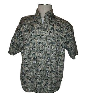 Big Dogs cotton Hawaiian Casual Button Up Shirt Men's large 100% cotton